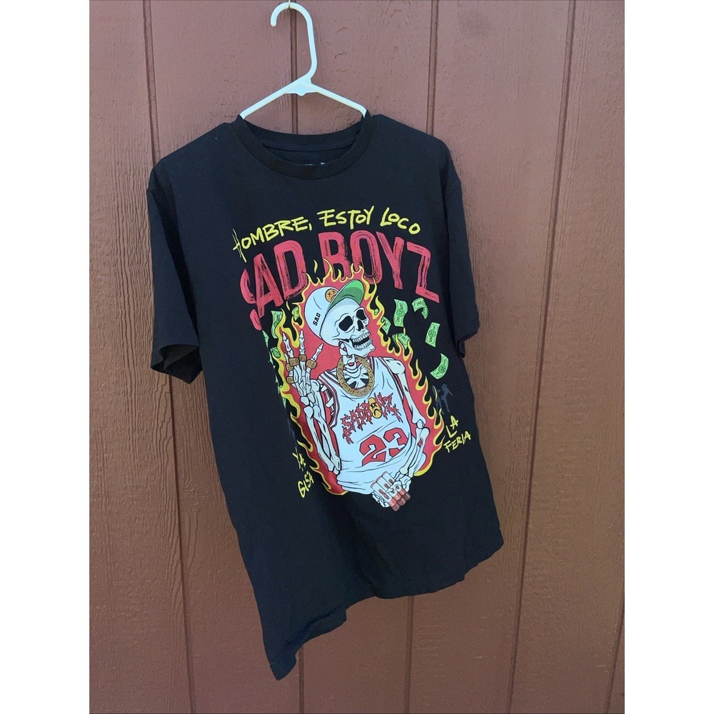 Zumiez Sad Boyz Black Graphic Print Men's Short Sleeve Crew Neck T-Shirt L